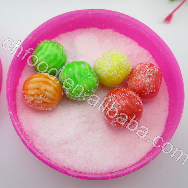 Fruit Bubble Gum With Sour Powder/Colorful Bubble Gum Ball