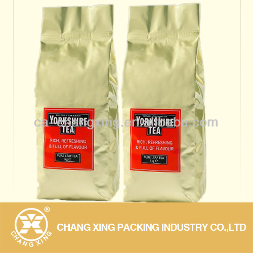 plastic custom made stand up tea bag with zipper lock and clear window