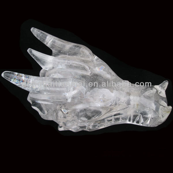 水晶天然透明は、 水晶を彫刻竜の頭骨/龍頭卸売クオーツ問屋・仕入れ・卸・卸売り