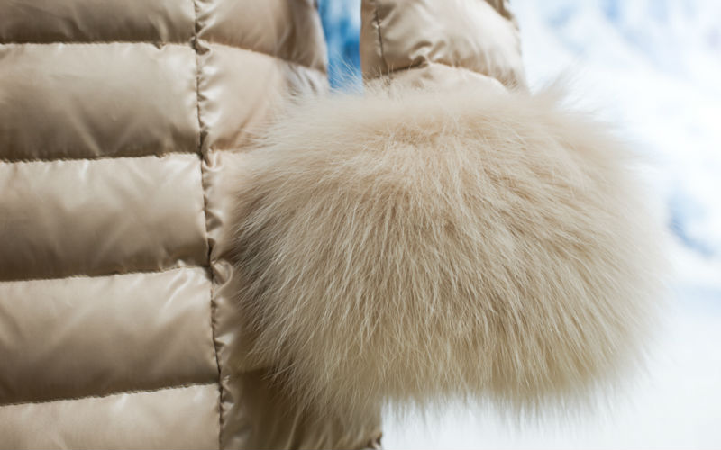 ファッションの女性の冬のピンク暖かい2014付ロングダウンコートキツネの毛皮と本当のビッグナイロン100%問屋・仕入れ・卸・卸売り