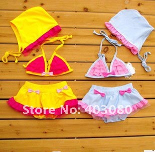Free freight wholesales newest Children swimming Three-piece suit bikini,kid swimming/girls\' swimwear