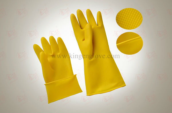 黄色の家庭用ゴム手袋ラテックス手袋家庭用手袋問屋・仕入れ・卸・卸売り