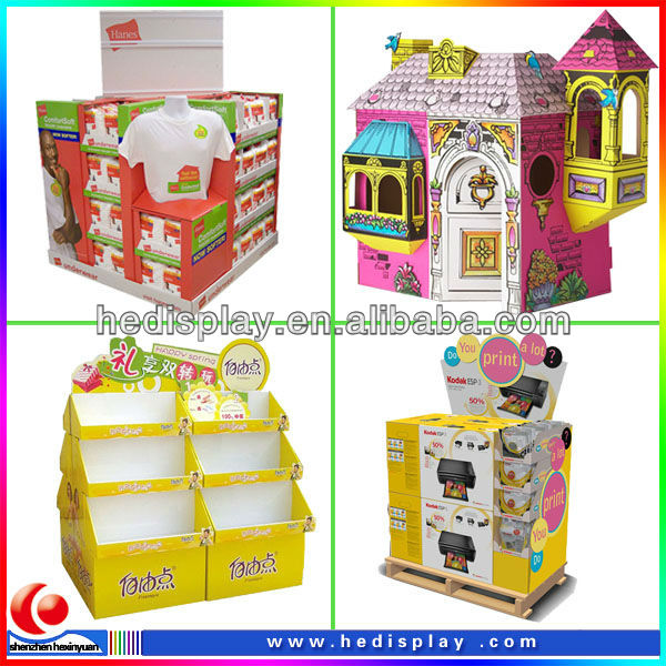 hook stand display/marshmallow corrugated pegboard display/paper display with hooks