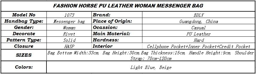 FREE SHIPPING STAR HANDBAG+PU LEATHER WOMAN MESSENGER BAG+WOMAN TOTE+SINGLE SHOULDER BAG+HORSE LOGO HANDBAG+HIGH QUALITY BAG1070