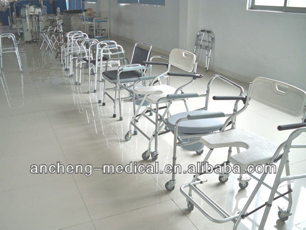 assisting seating and standing up aluminum walker frame with button mechanism and high low handgrip