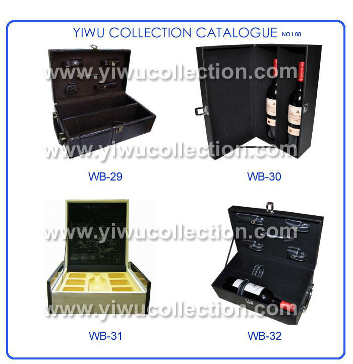 leather covered wine bottle case,red wine box,China yiwucollection