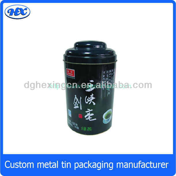 Round tin tea canister / tea box