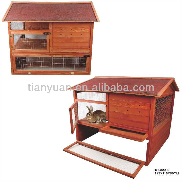 屋外2ストーリー大型木製ウサギのケージ、ウサギハウス、ウサギ小屋/安いウサギのケージ仕入れ・メーカー・工場