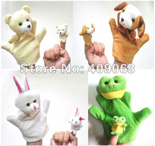 10 set (1 pcs big puppet+1pcs small puppet) cartoon animal plush soft baby finger hand puppet toy doll free shipping 10 set (1 pcs big puppet+1pcs small puppet) cartoon animal plush soft baby finger hand puppet toy doll free shipping