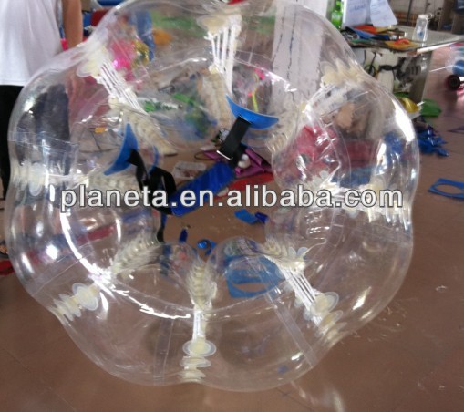 colorful stripes soccer bubble 1.5m tpu pvc football balls