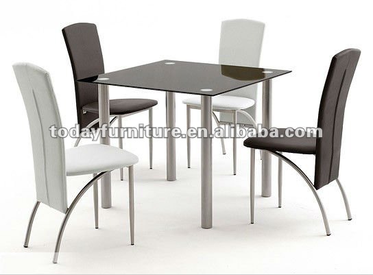 Templado de vidrio mesa de comedor y silla de cuero comedor mesas ...