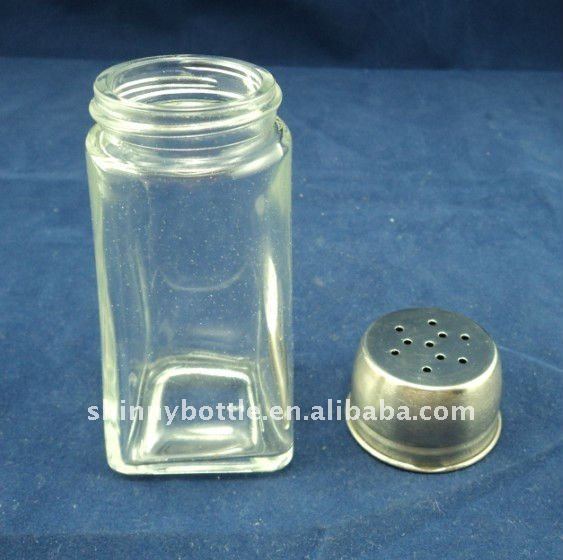 glass bottle, stainless steel black pepper shaker