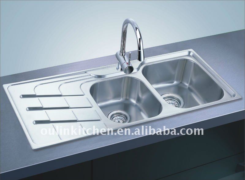 drainboard kitchen sink(OL-360), View built-in drainboard kitchen sink ...