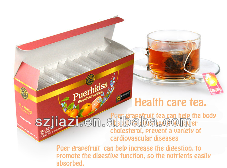 Puer Grapefruit individually wrapped tea bag