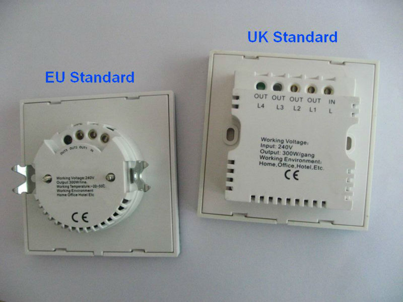 LEDの表示器、AC110-240Vのクリスタルグラスのパネルの壁のスイッチを含む家の接触スイッチ2一団仕入れ・メーカー・工場