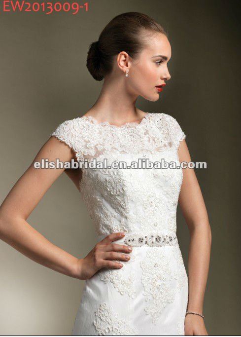 Mermaid High Neck Sexy Open Criss Cross Back Lace Bridal Gown products 