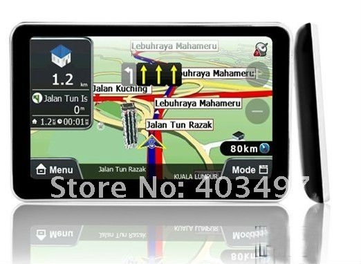 HD 800X480 5 inch Car GPS Navigator without Bluetooth&AV IN 4GB load 3D Map RAM128M with wall charger