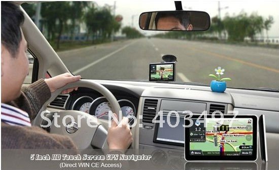 HD 800X480 5 inch Car GPS Navigator without Bluetooth&AV IN 4GB load 3D Map RAM128M with wall charger