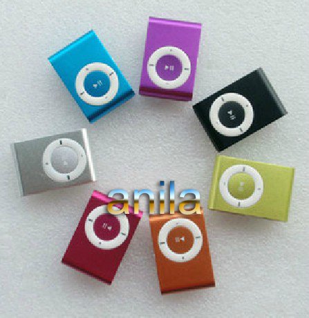 5pcs/lot MP3 Player with Clip control 8 color support 8GB Micro SD(TF) card slim mp3 players ^_^anila^_^Free Shipping
