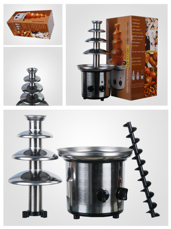 CHOCOLAZI ANT-8045 Auger 4 tiers stainless steel Home fruit for chocolate fountain