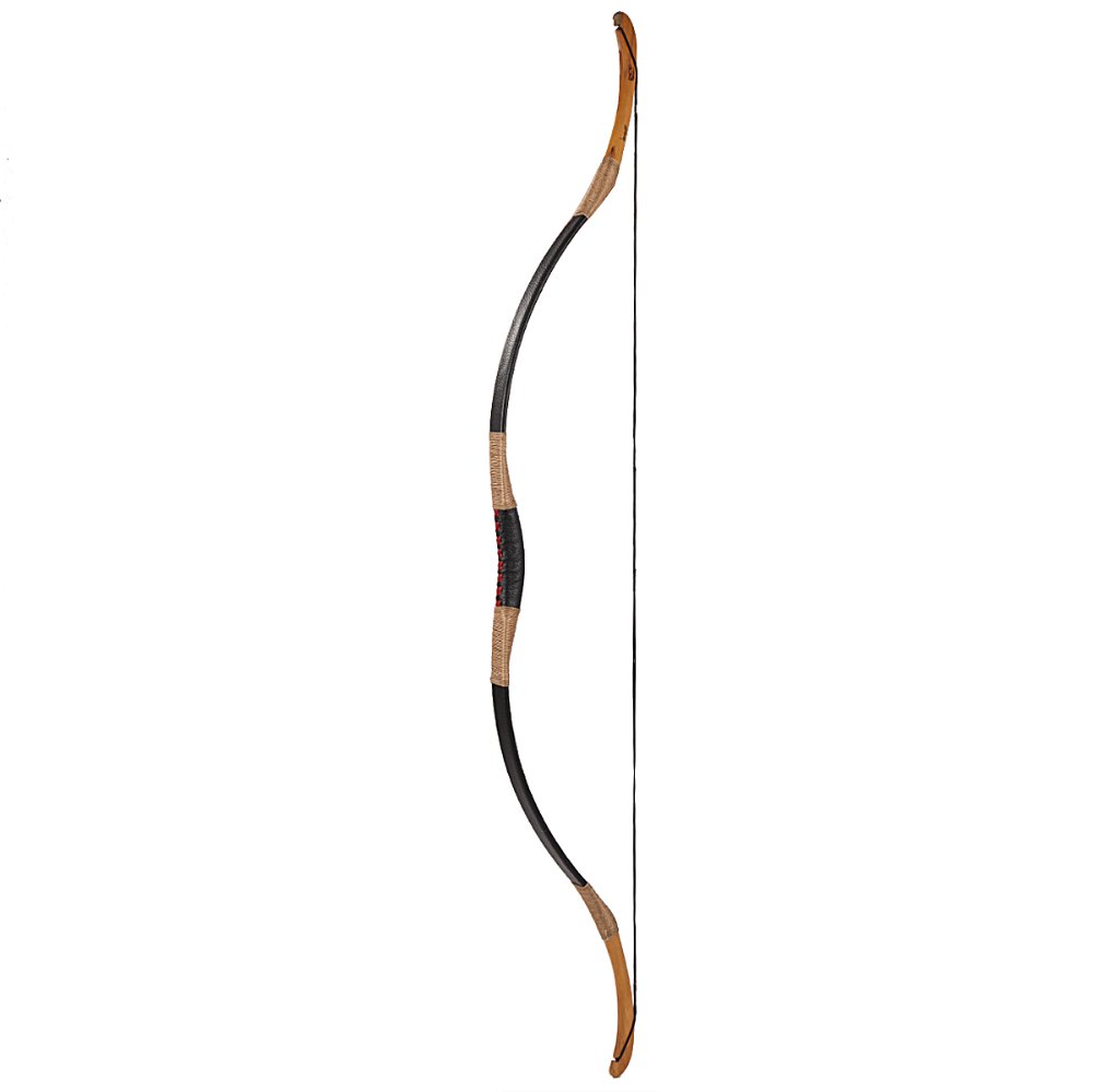 Longbowmaker Traditional Chinese Longbow Black Leather Horsebow Handmade Archery 20-110LBS QSC 