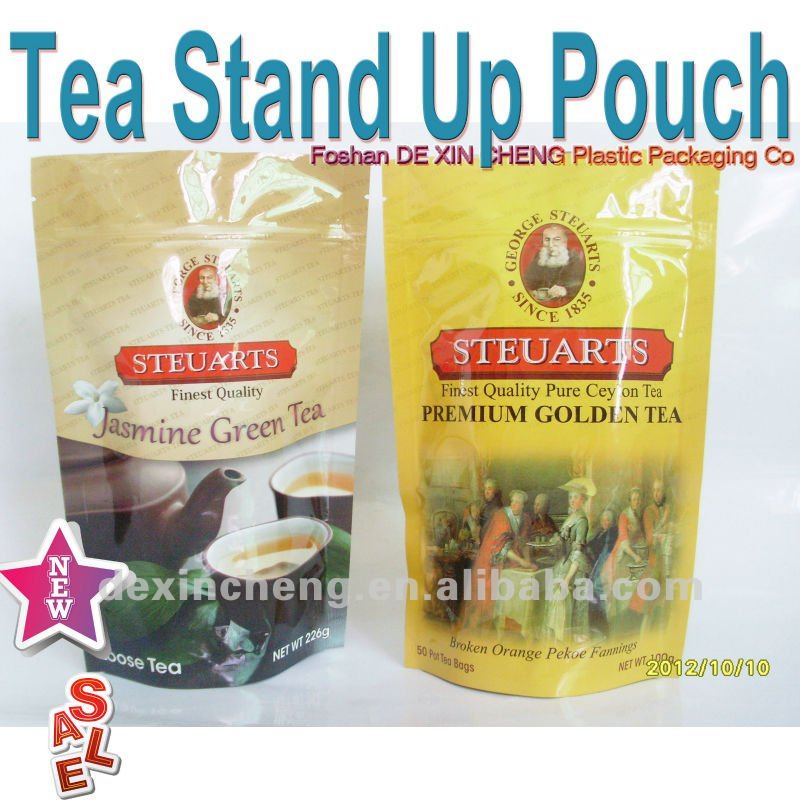Green Tea Bag Pouch With Zip At Top,China De Xin Cheng price supplier