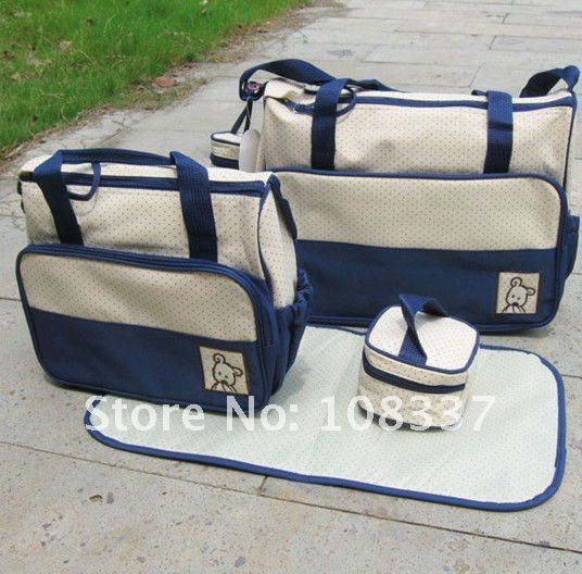1Set Mummy Bags Nappy Bags Diaper Bag baby diaper bag pink,blue,beige Free Shipping