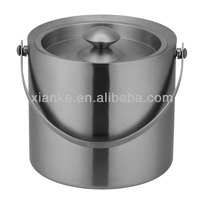 Stainless steel double wall champagne bucket cheap tin bucket,China xk