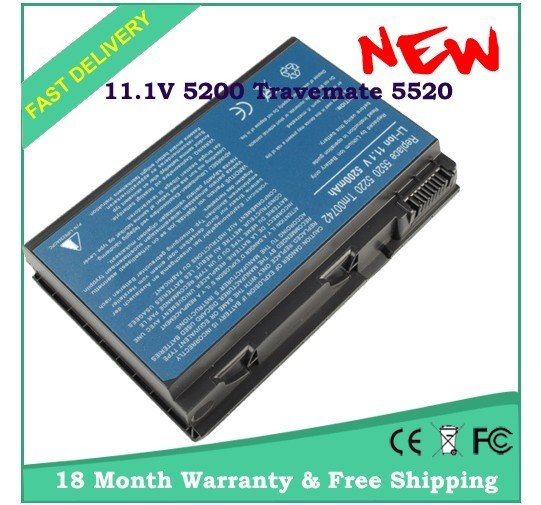 6 батарея компьтер-книжки КЛЕТКИ 5200mAh GRAPE32 TM00741 TM00751 для АСЕРА Extensa 5220 TravelMate 5520+18 месяцев перевозкы груза Warranty+Free!