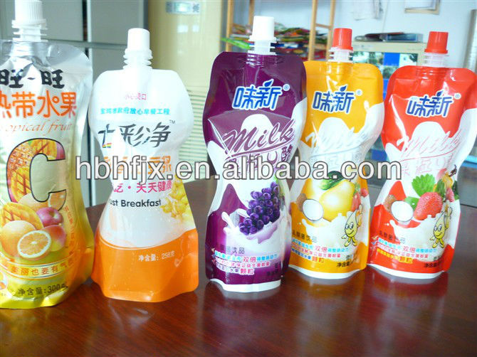 Coconut flavour water bag filling packing machine for doypack or spout pouch with cap