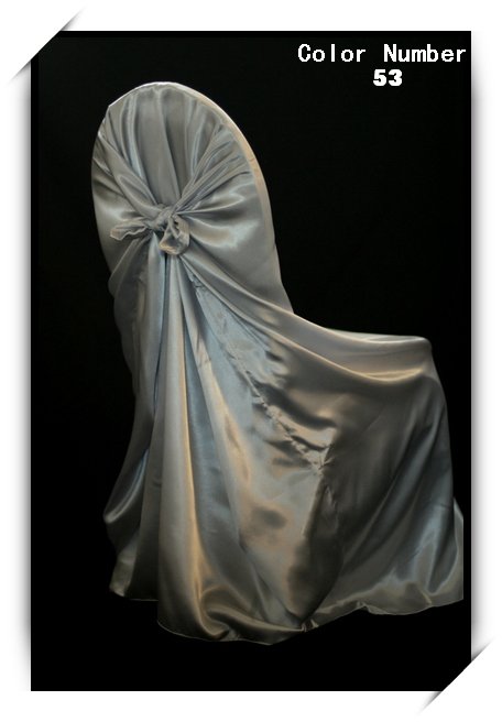 Dark Silver satin universal chair cover wholesale price for weddingparty 