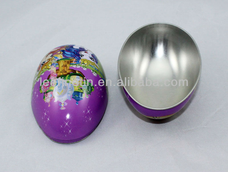 egg shape tin box for chocolate