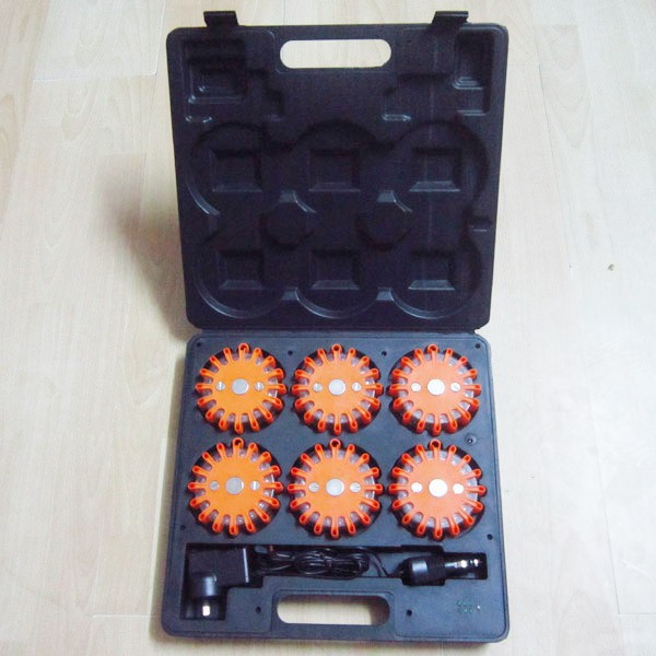 6 packs 16 led rechargeable led warning flares