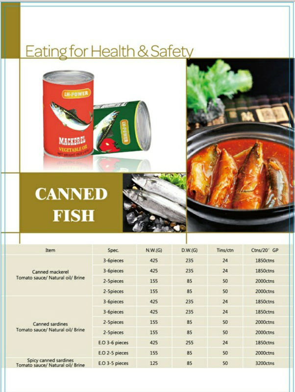 all types of canned sardine fish foods