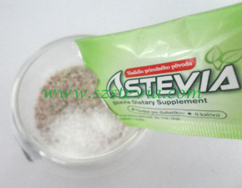 Stevia granules in coffee powder