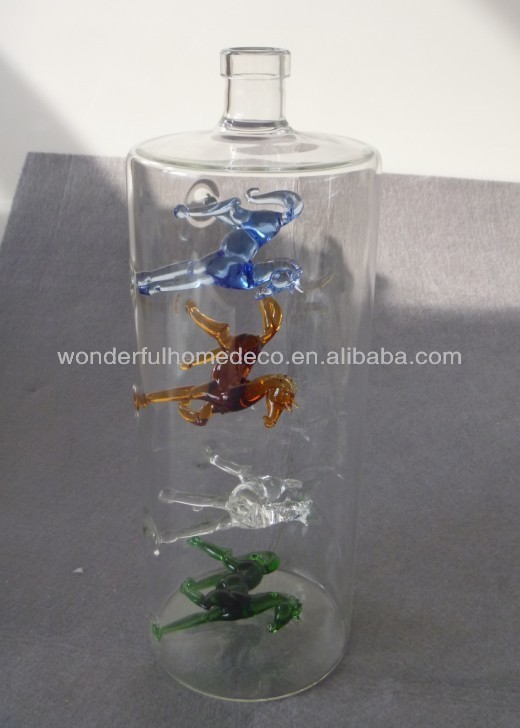 千ミリリットル500ml750ミリリットル龍馬アートガラスのワインボトルデザインヤギの雄牛問屋・仕入れ・卸・卸売り
