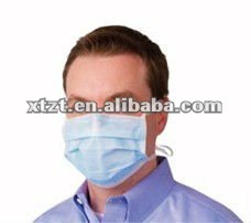3- プライ( 層) 使い捨てフェイスマスク上のネクタイで病院で使用される問屋・仕入れ・卸・卸売り
