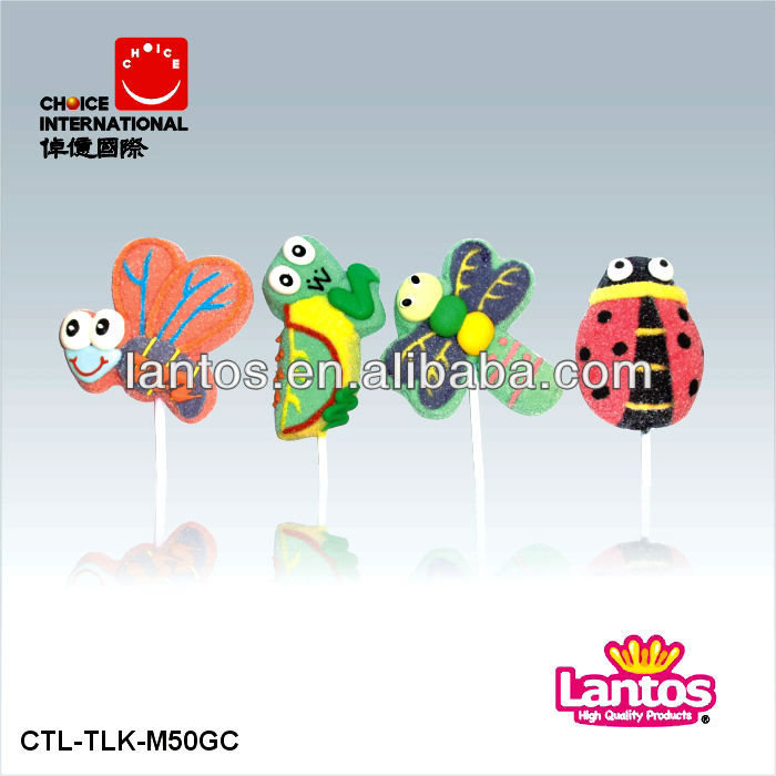 LANTOS BRAND cute insect shape marshmallow lollipop