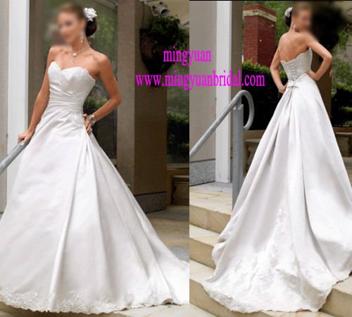 2011 unique design classic backless satin wedding gown m38