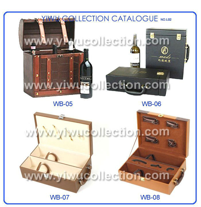 leather covered wine bottle case,red wine box,China yiwucollection