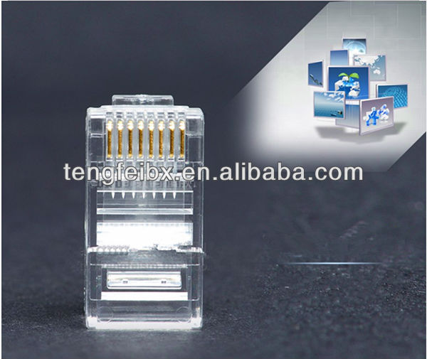 Unshield8p8crj-45コネクタモジュラープラグ6から50ミクロンのrj-45猫。 ・5e猫。 6千鳥金メッキコネクタ仕入れ・メーカー・工場