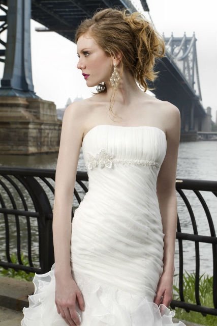  neckline full lace empire waist no tail bridal wedding dress WDC12002 