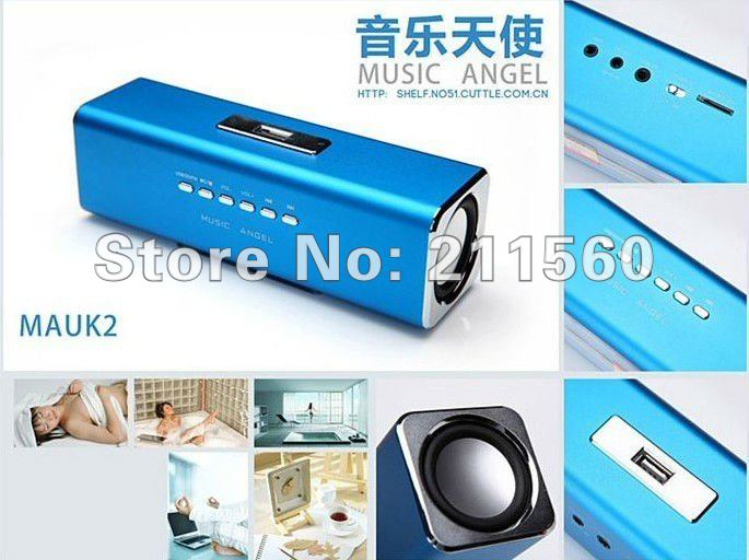 10pcs soundbox Music angel UK2 speakers lithium battery + FM+U disk+SD/TF card Free shipping 10pcs soundbox Music angel UK2 speakers lithium battery + FM+U disk+SD/TF card Free shipping