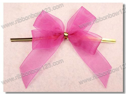 pre made bow with wire twist for lollipop,lollipop ribbon bow