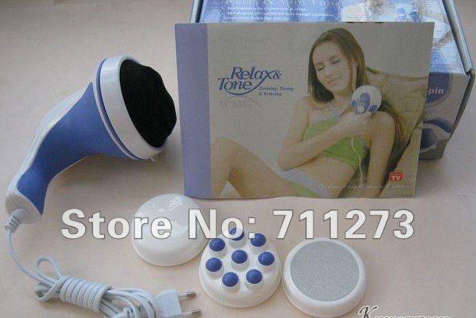 Free shiping 20pcs 3 head Magic Wand Body Massager Massage,Handheld relax spin tone1786 US Plug 100-120V 2574 220-250V(EU Plug
