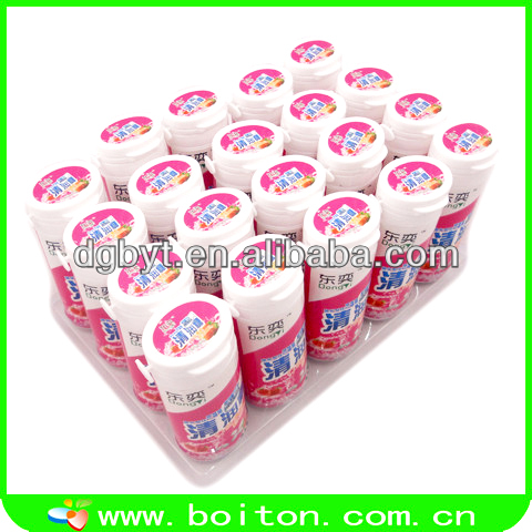 Xylitol bottle with mints candy