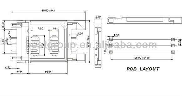 Simカード2.54mm6ph=1.8mmペダルtypefbsim1-103リフト仕入れ・メーカー・工場