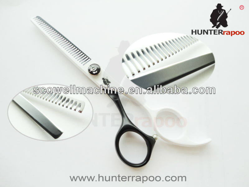 6.0「 黒・白の色の美しさのヘアカットはさみははさみを薄くするセット1razor+1pcかばんを持って、 理髪はさみ問屋・仕入れ・卸・卸売り