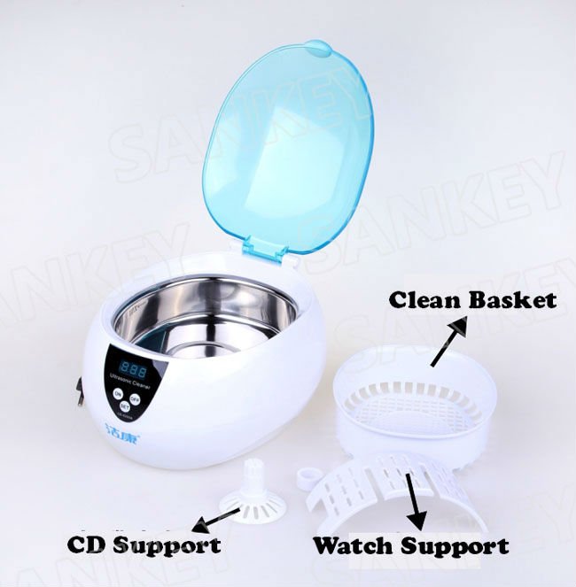 New 110V Original Multi-function Ultrasonic Jewellery / Dentures / Glasses / Watch / DVD / Container / Feeder Cleaner Washer  