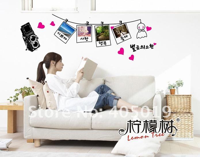 AY942B Korean Photo Wall Sticker 95x41cm Removable PVC Window Cling Photo Frame Room Paper Decor Mixable 6% off total if 2lots